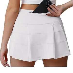 White pleated tennis skirt